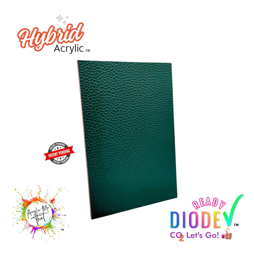 Forest Green Textured Lychee Faux Leather Hybrid Acrylic | CO2 and Diode Laser Acrylic Sheets