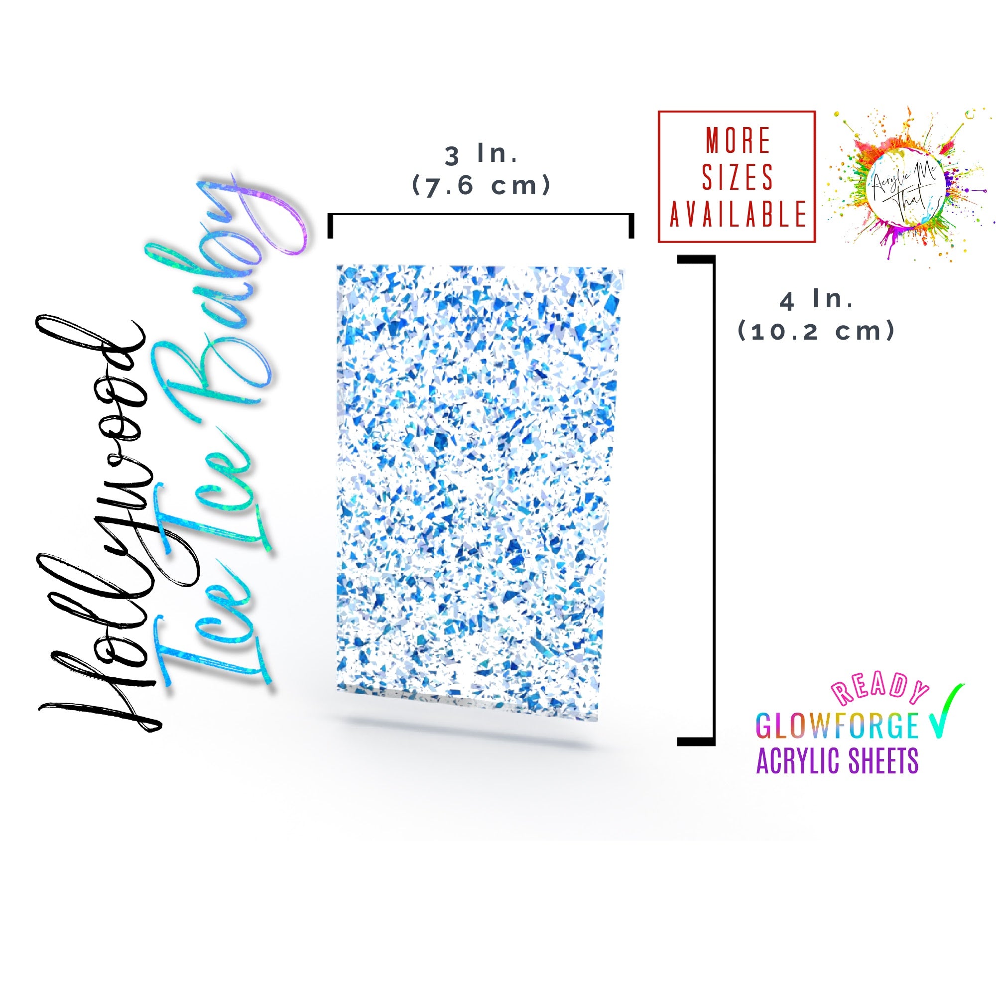 Colored transparent acrylic sheet with glitter, perfect for laser cutting and crafting.