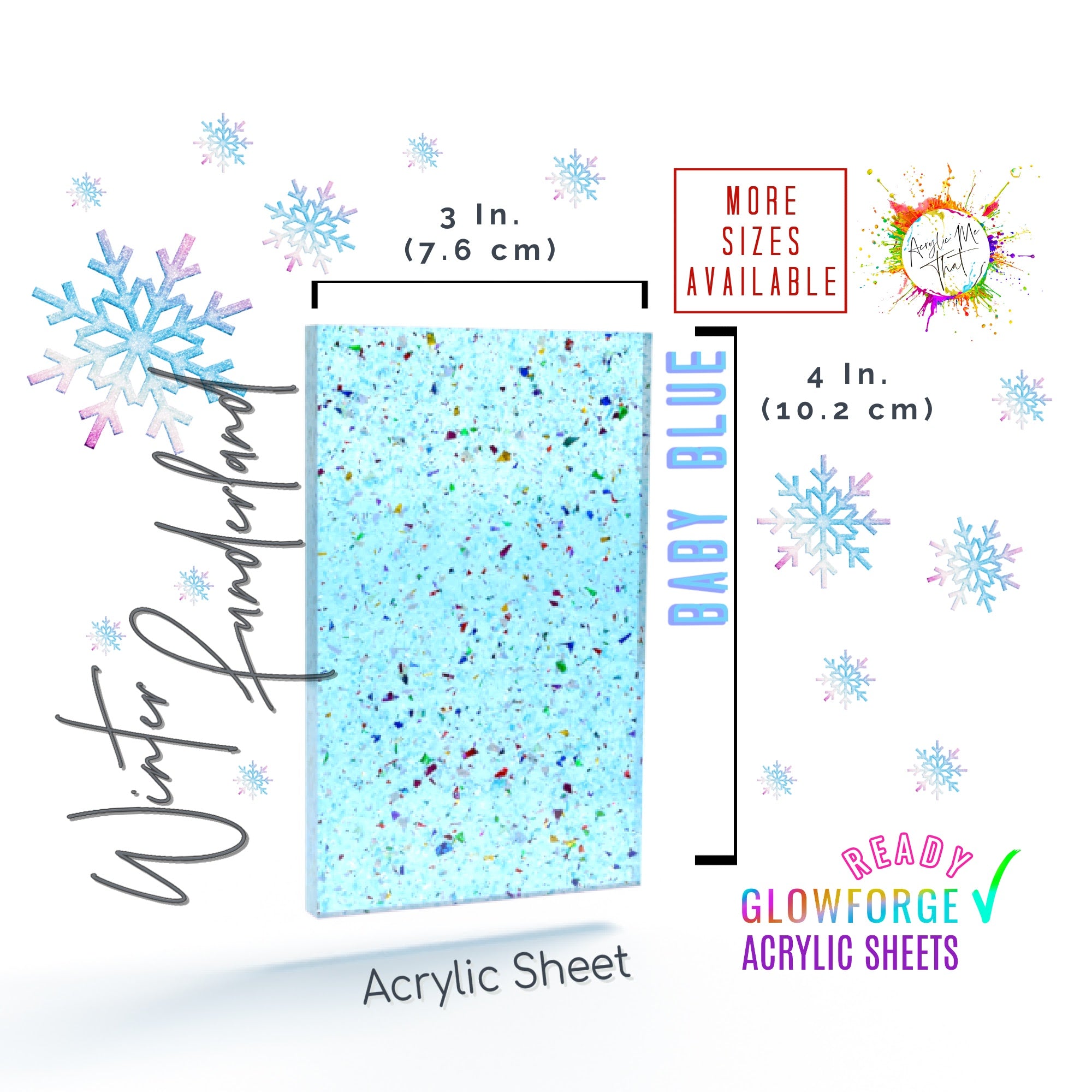 Colourful acrylic sheet with iridescent glitter and sparkles perfect for vibrant, eye-catching designs.