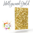 Laser cutter plastic with gold iridescent glitter, perfect for creative designs.