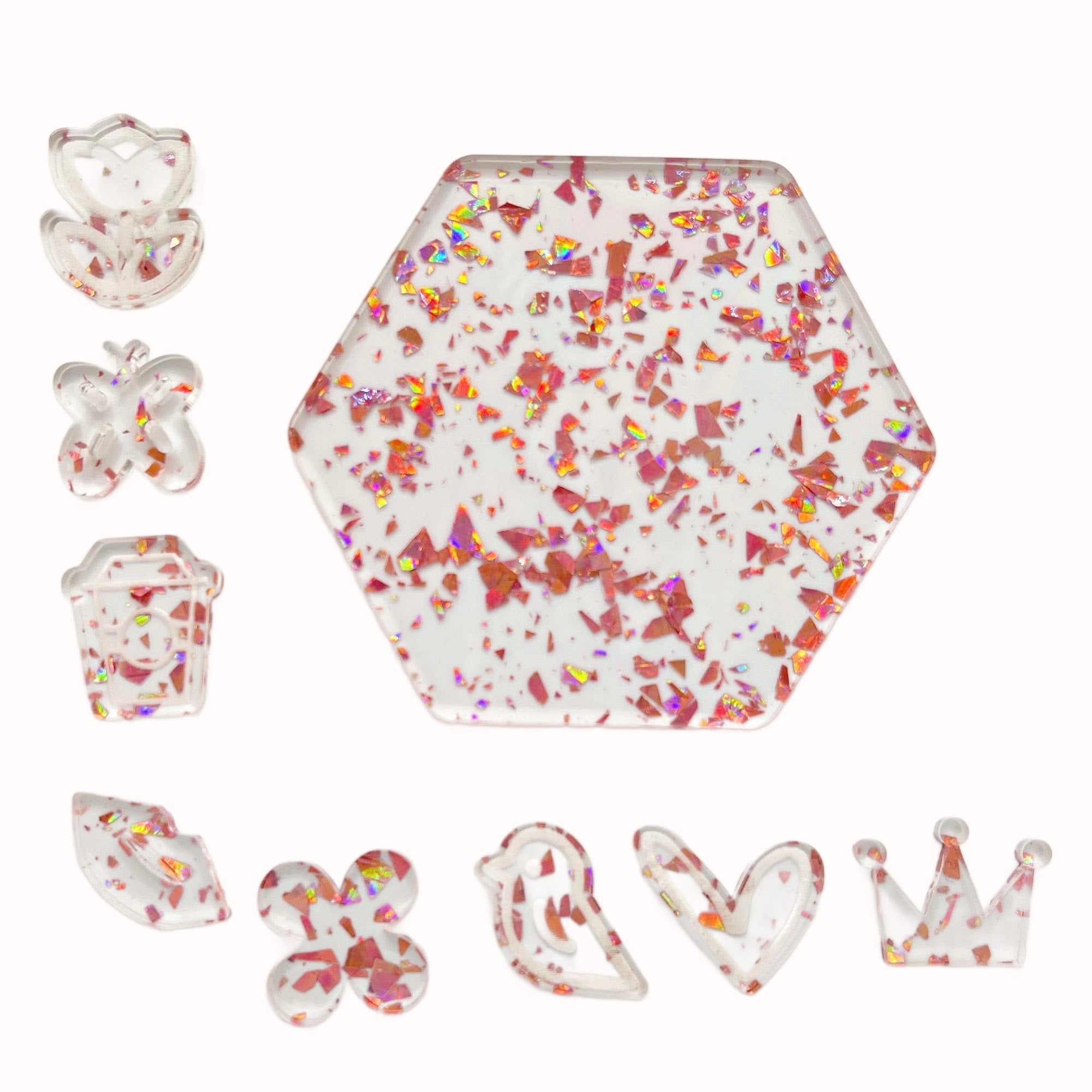 Sparkle Pink Rose Gold Glitter Cast Acrylic - plexiglass suitable for laser cutting and crafts.