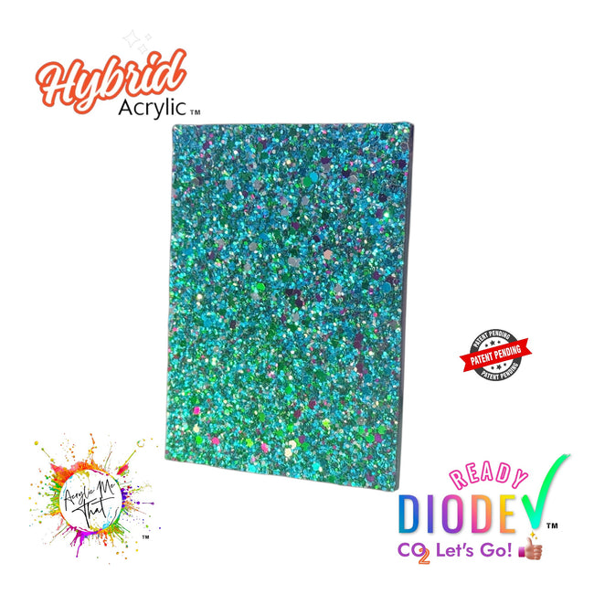 Sparkling Blue, Silver and Purple Chunky Glitter Hybrid Acrylic | CO2 and Diode Laser Acrylic Sheets