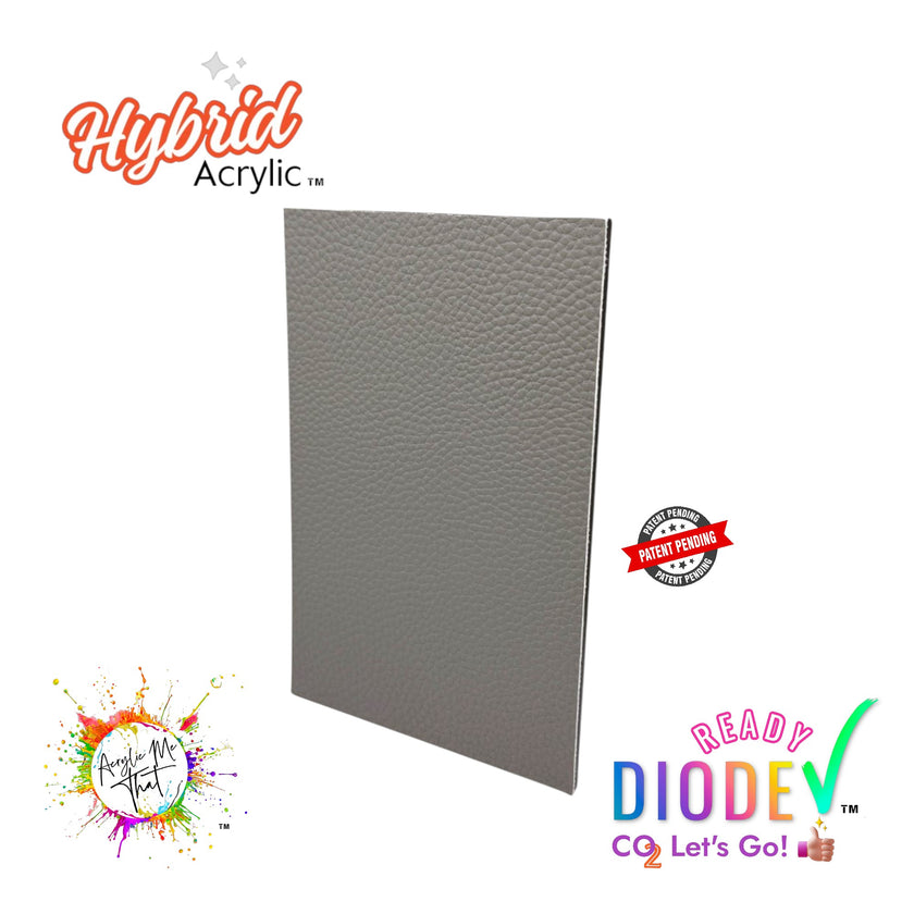 Gray Textured Lychee Faux Leather Hybrid Acrylic | CO2 and Diode Laser Acrylic Sheets