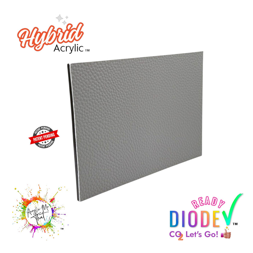 Gray Textured Lychee Faux Leather Hybrid Acrylic | CO2 and Diode Laser Acrylic Sheets