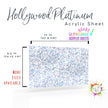 Decorative acrylic panels in Hollywood Platinum pattern, featuring glossy silver glitter for unique art projects.