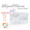 Hollywood Platinum glitter acrylic sheet, perfect for laser cutting and creative DIY projects, featuring silver glitter.