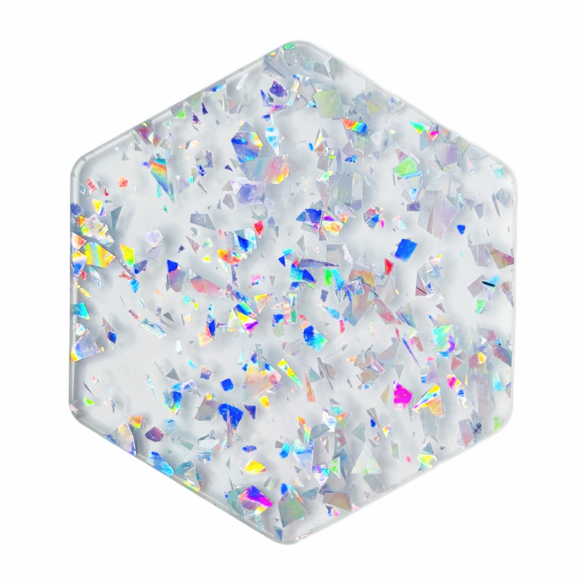 Glossy glitter plexiglass sheets with platinum silver glitter, ideal for vibrant DIY crafts.