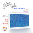 Laserable glitter acrylic sheet with vibrant blue sparkles, ideal decorative plexiglass plastic boards for engraving supplies.