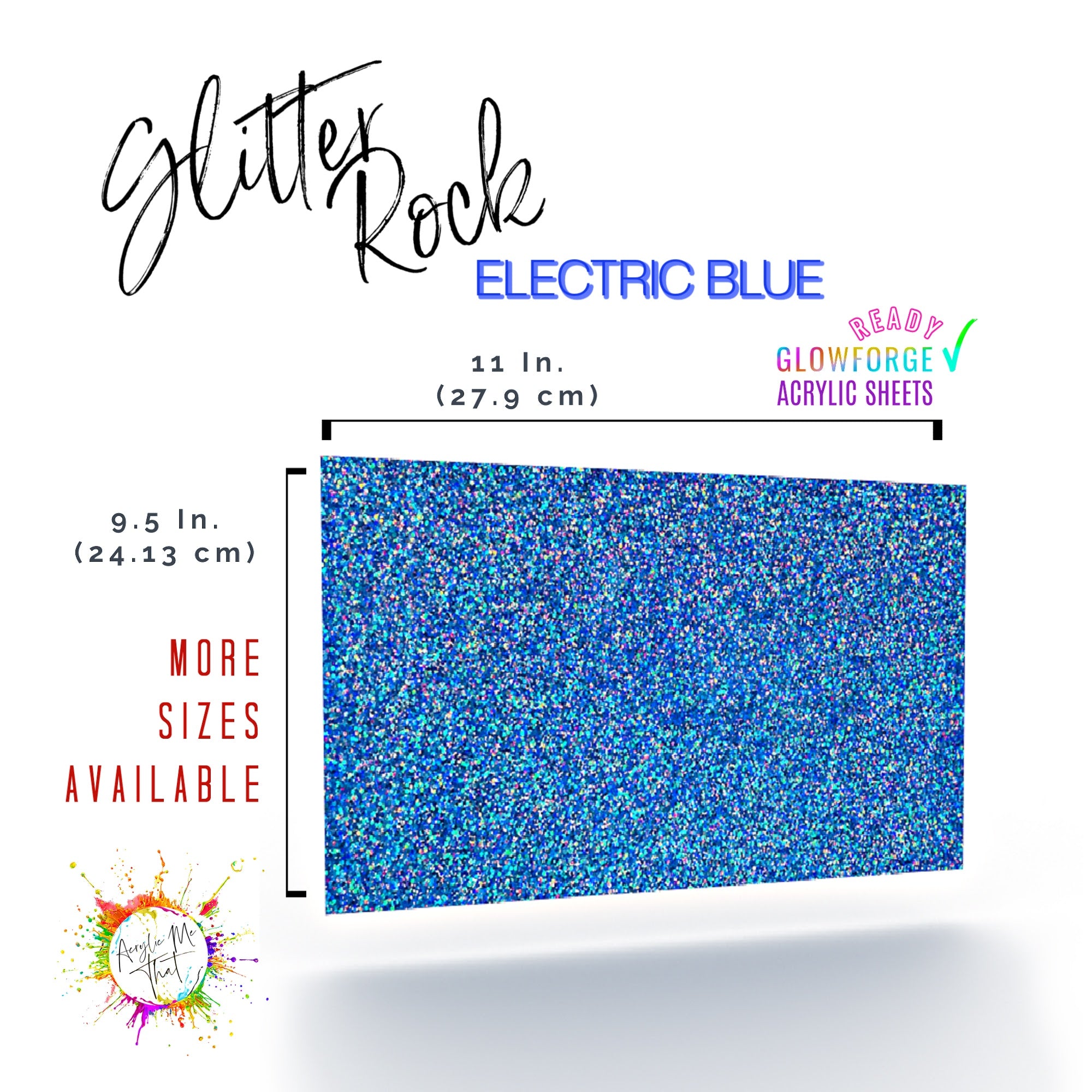 Laserable glitter acrylic sheet with vibrant blue sparkles, ideal decorative plexiglass plastic boards for engraving supplies.