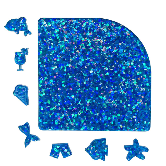 Shining acrylic sheet with glitter, perfect for custom plastic laser crafts and decor.