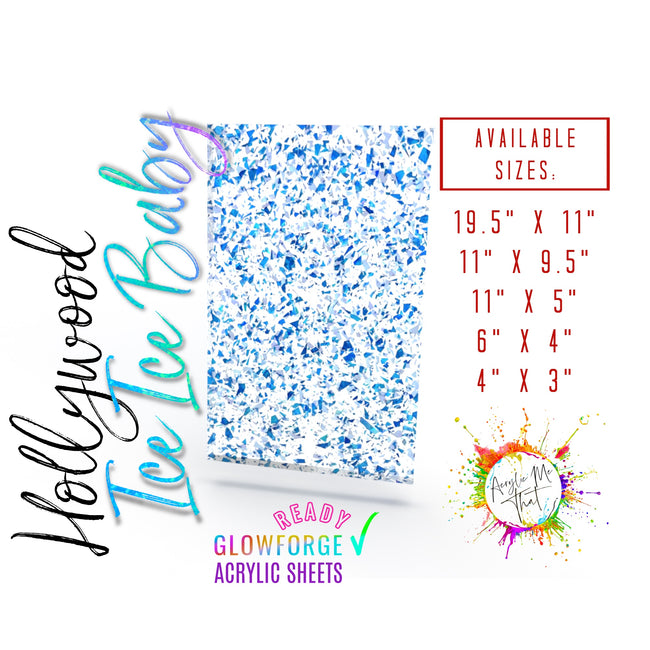 Hollywood Ice Ice Baby Glitter Cast Acrylic Sheet