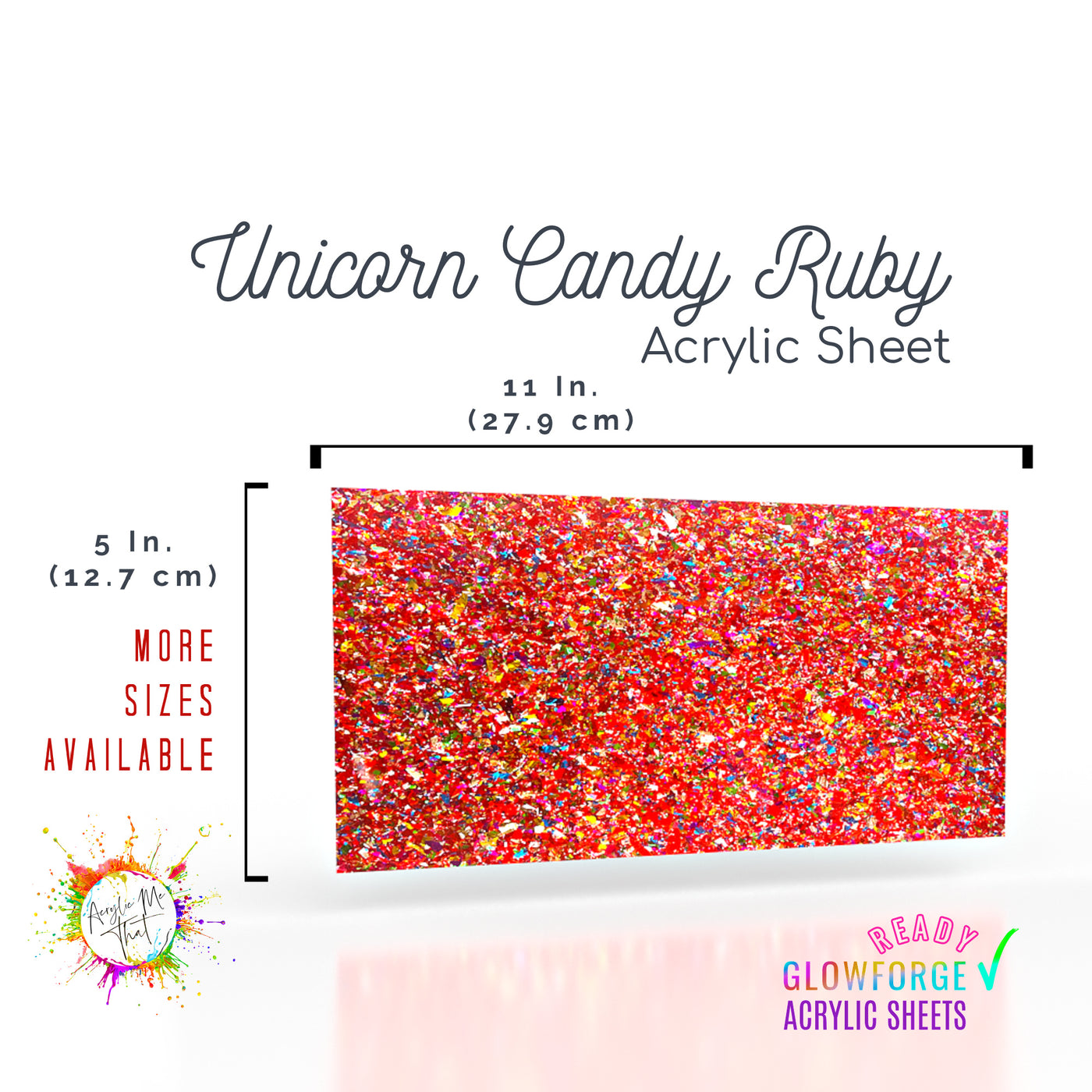 Unicorn Candy Ruby Red Chunky Glitter Acrylic Sheet