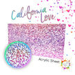 Pink holgraphic glitter acrylic sheet for laser cutting, perfect for adding sparkle.