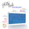 Vibrant blue iridescent glittering acrylic, ideal for laser cutting and creative sparkle projects.