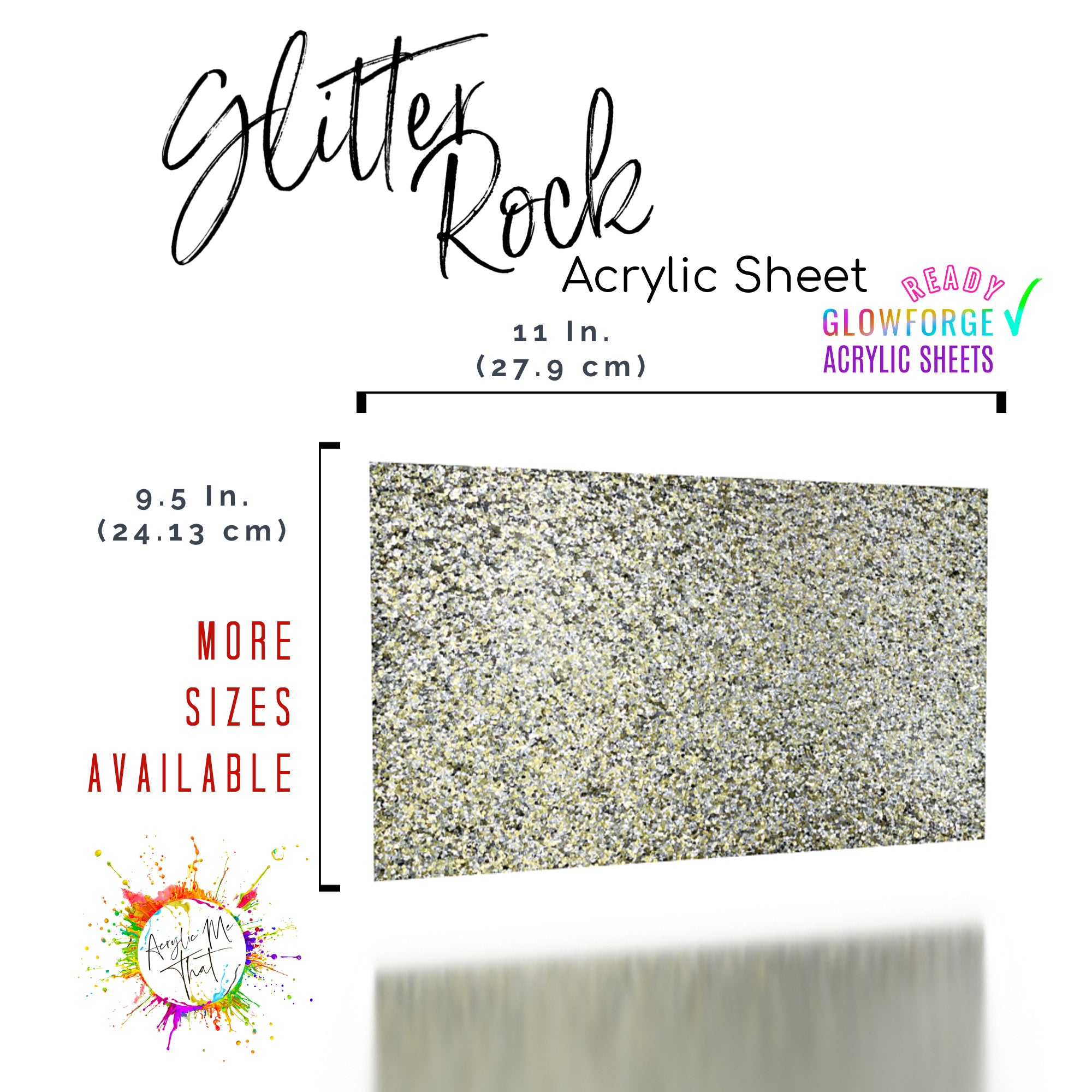 Acrylic glitter sheets for laser engraving, ideal for bold projects.