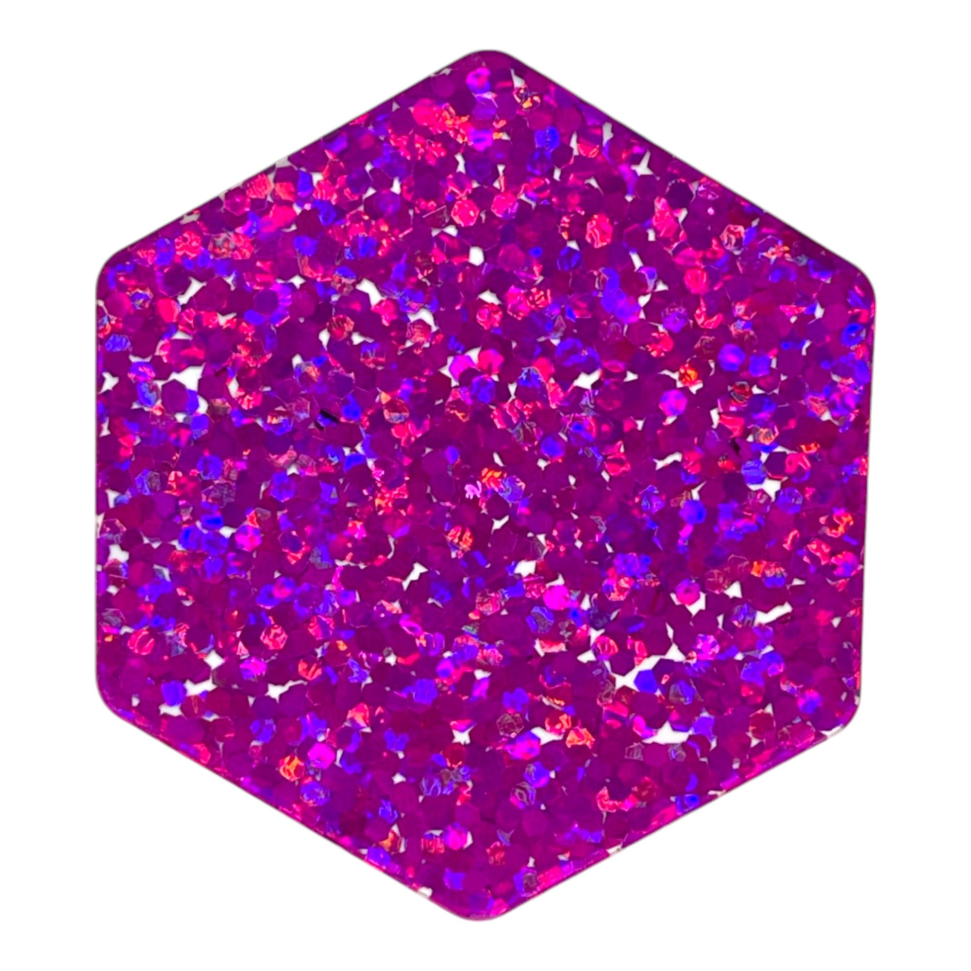 Plexiglass with vibrant fuchsia pink glitter, ideal for custom laser cutting projects.