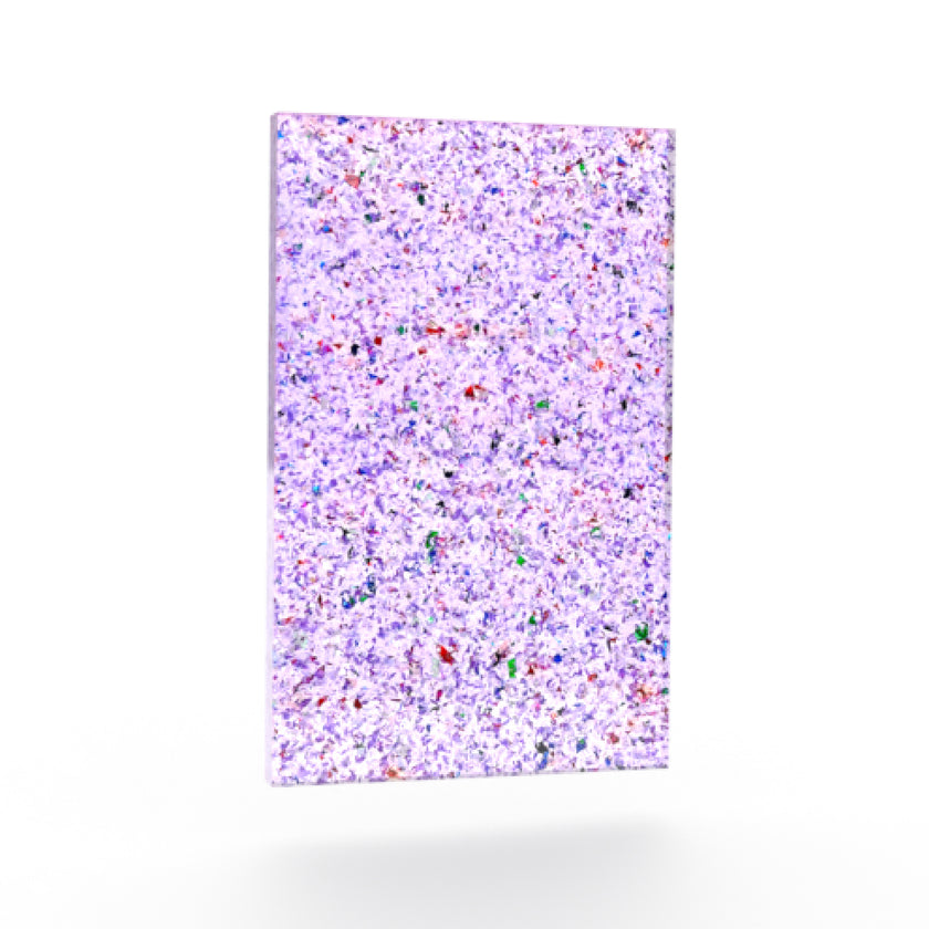 Iridescent coloring acrylic sheet in pastel purple shades, perfect laser safe plastic board for soft, elegant creations