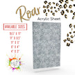 Printed acrylic sheets with a decorative leopard animal pattern.