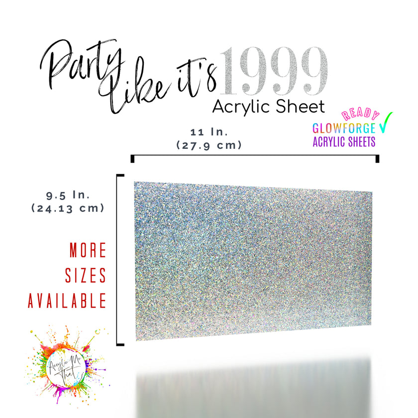 Sequin patterned acrylic sheet with holographic sparkle, great for laser crafts.