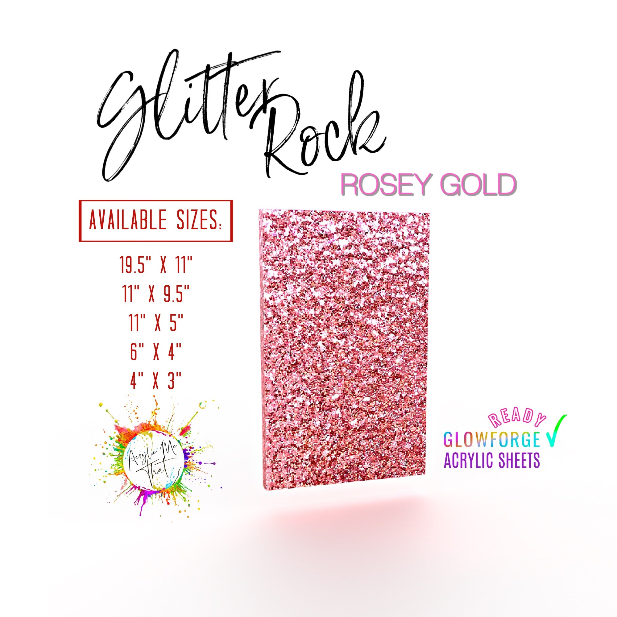 Iridescent glitter acrylic plexiglass, pink rose gold plastic board ideal for custom laser designs and decor.