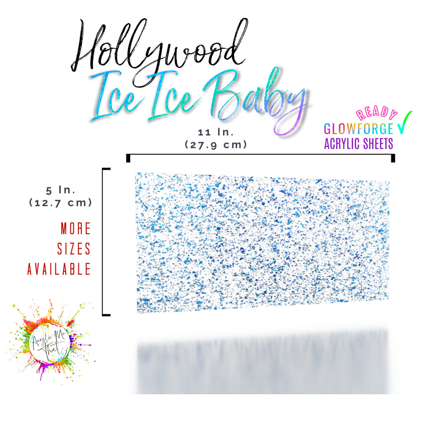 Plexiglass sheet with transparent blue glitter, perfect for laser cutting and engraving.