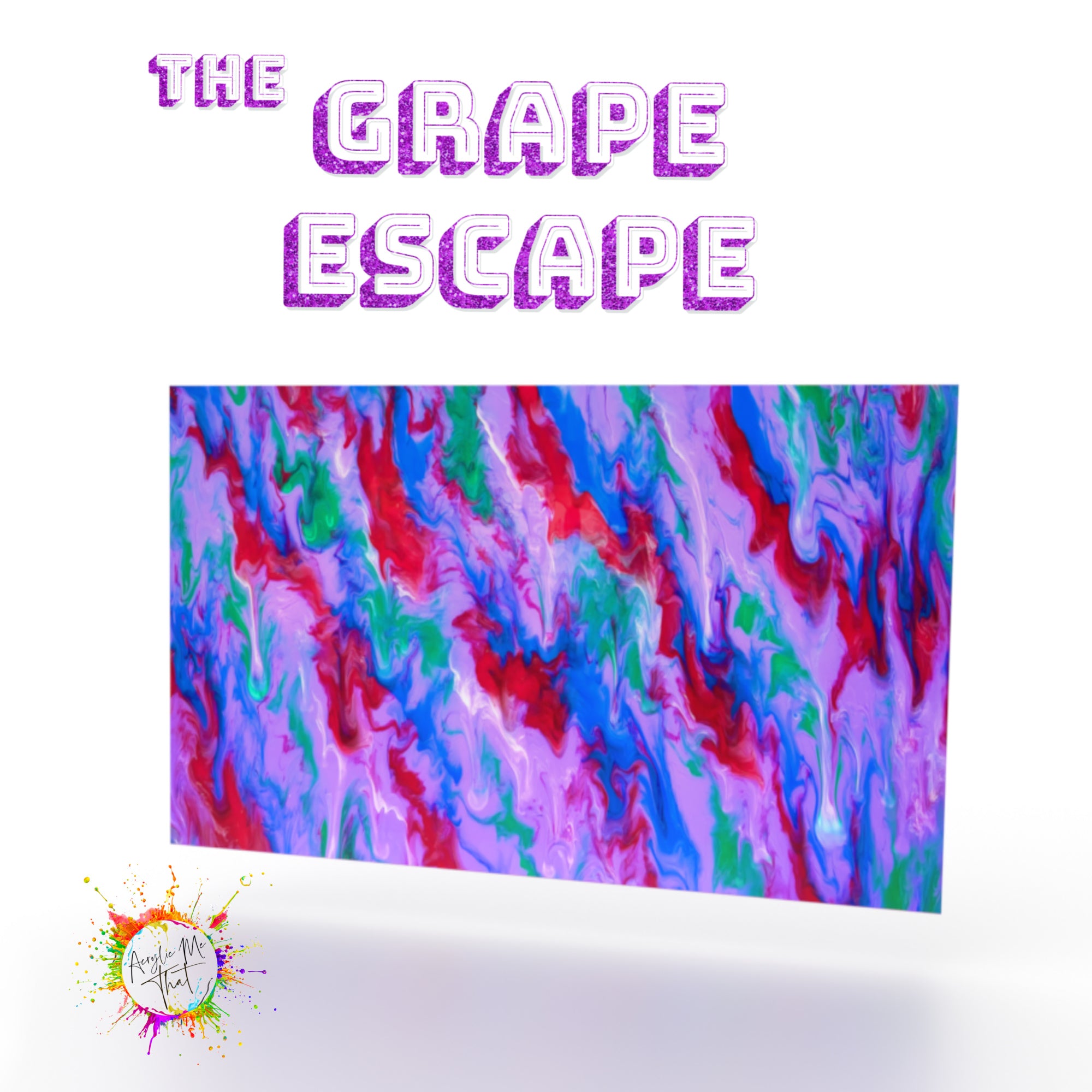 Plastic opaque sheets with vibrant purple, red, and green marble swirl, ideal for laser cutting.