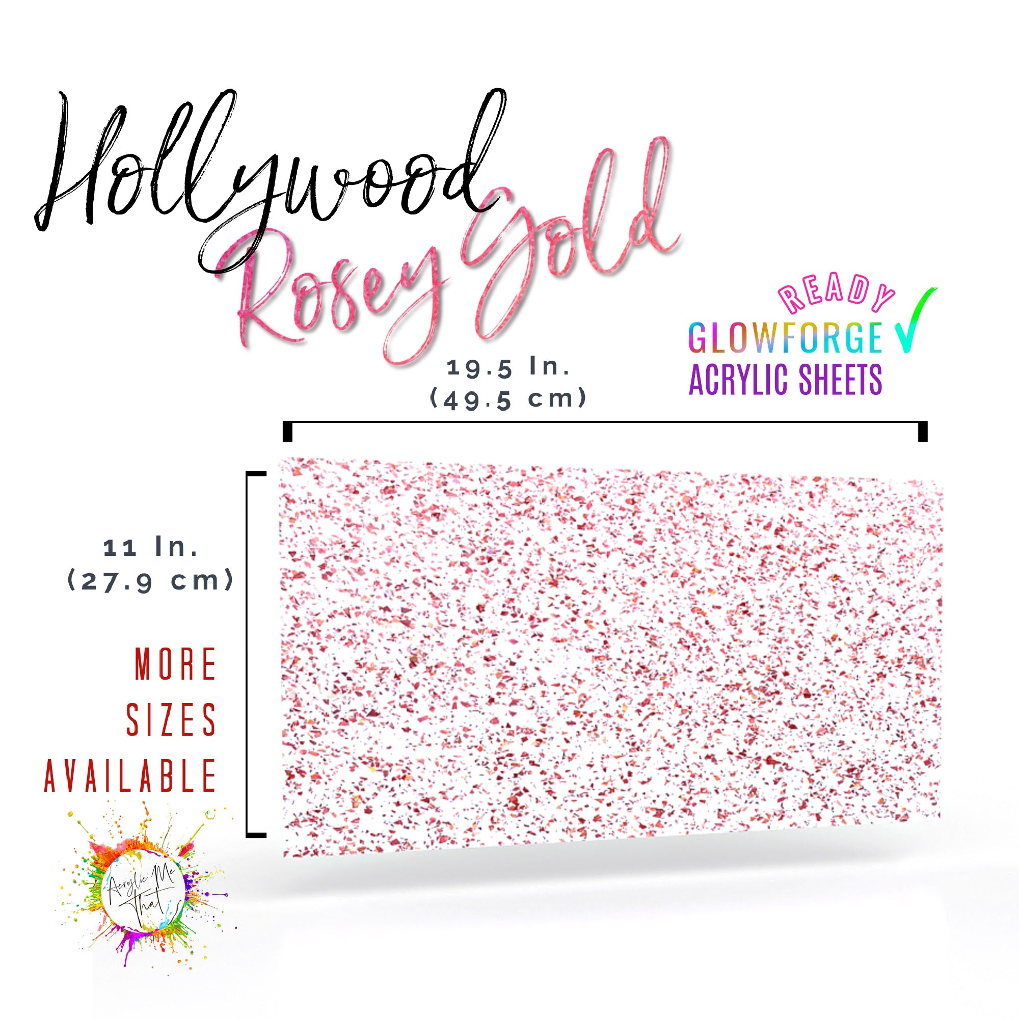 Where to buy acrylic sheets with pink rose gold glitter for custom laser crafting and cutting.