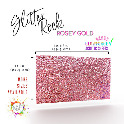 Rose Gold Chunky Thick Glitter Acrylic Pink sheet plexiglass laser cut material clear gloss