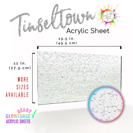 Tinseltown Glitter Acrylic Sheet - sparkle acrylic sheet for vibrant DIY projects and decorations.