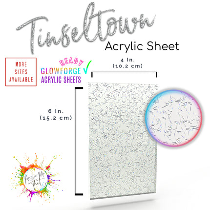 Sparkle acrylic sheet | Tinseltown - perfect for plexiglass laser cutting and decorative crafts.