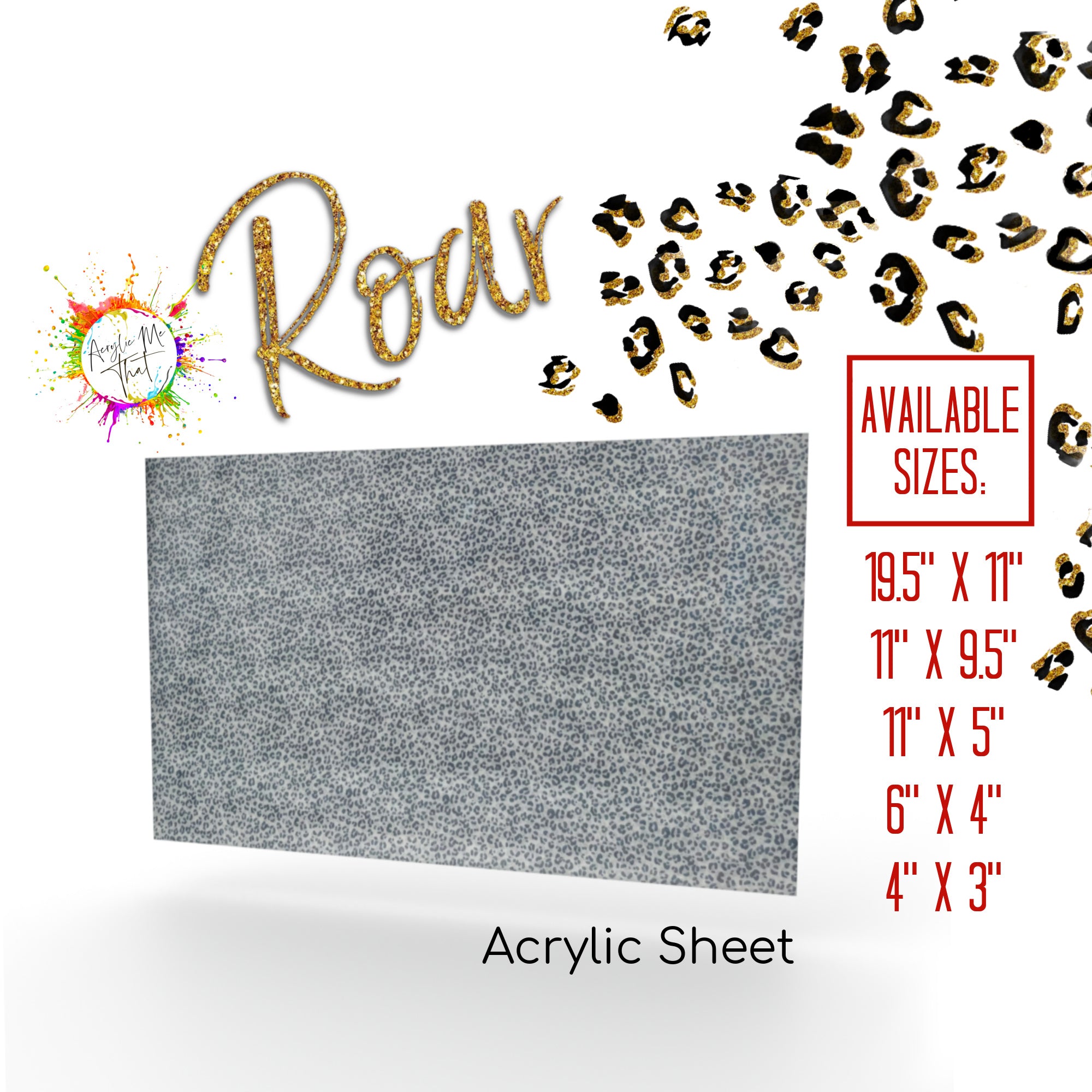 Laserable plastic sheets with a translucent animal print design.