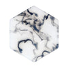 Translucent black and white acrylic sheet with marble pattern, ideal for crafting and signage.