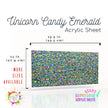 Rainbow glitter acrylic sheet for laserable crafting projects.