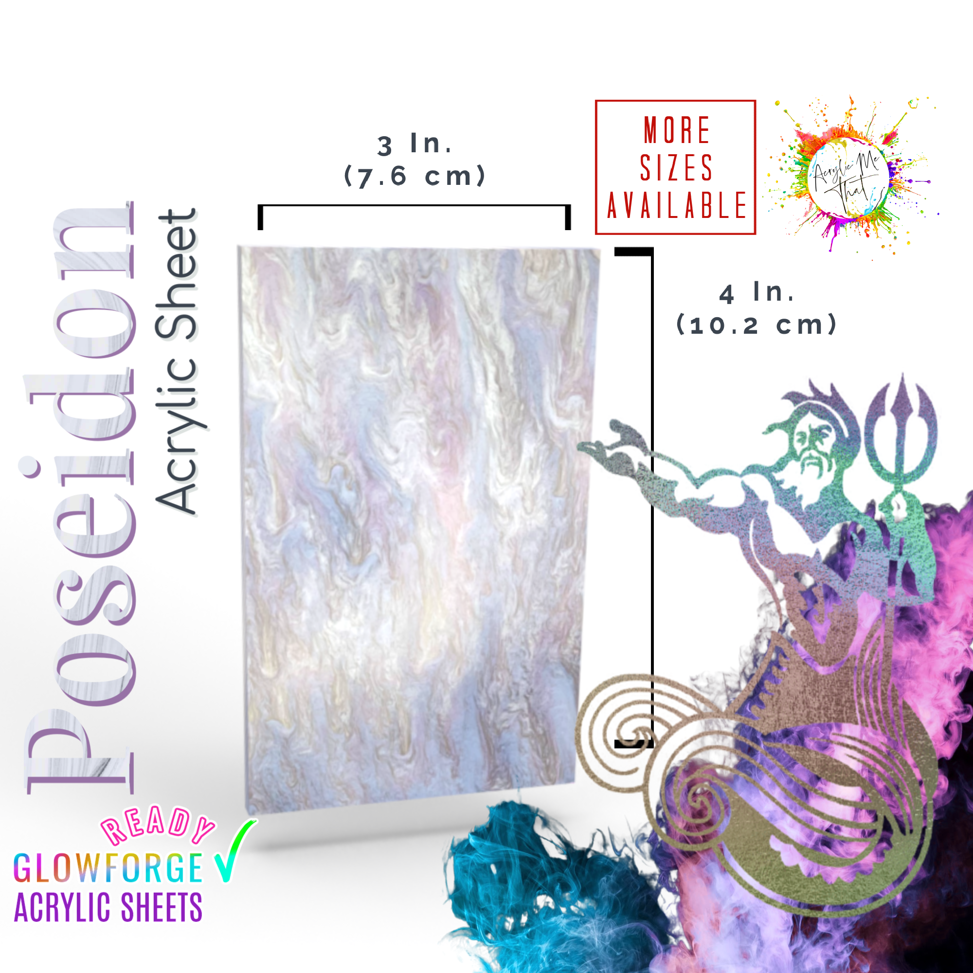 Poseidon Iridescent Marble Pearl Pattern Acrylic Sheet