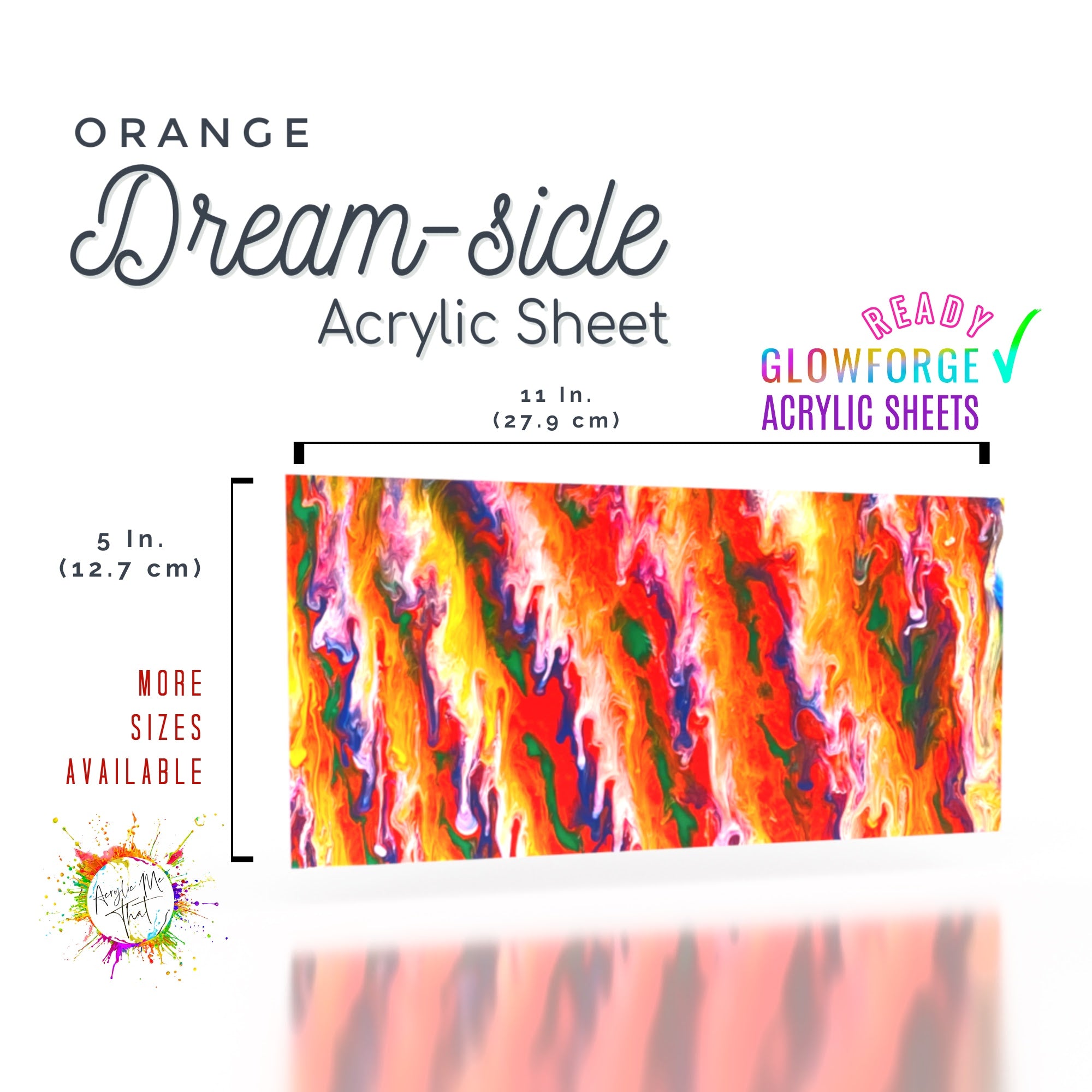 Orange Dream-sicle Marble Swirl Pattern Acrylic Sheet