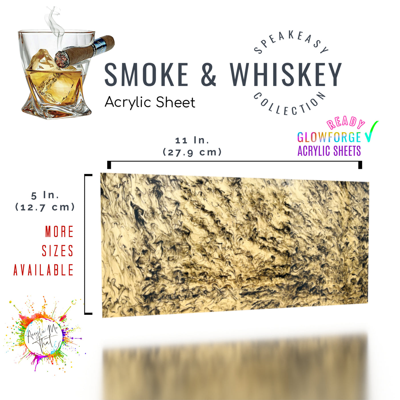 Smoke & Whiskey Carmel Brown and Black Smokey Marble Swirl Translucent Acrylic Sheet