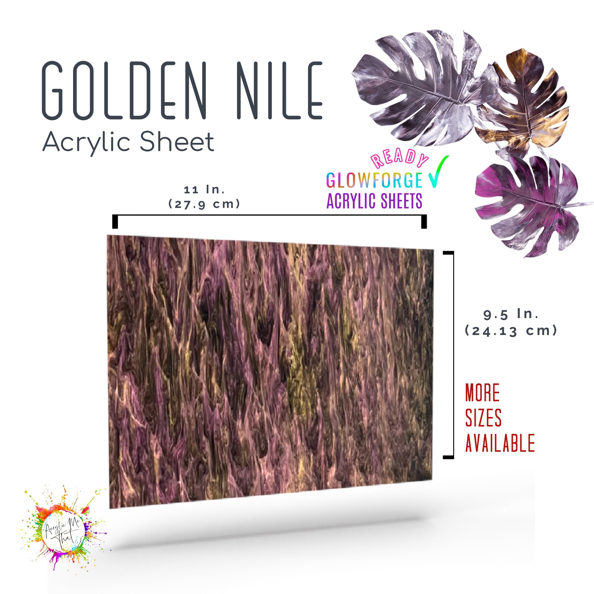 Golden Nile Shimmer Marble Pattern Acrylic Sheet