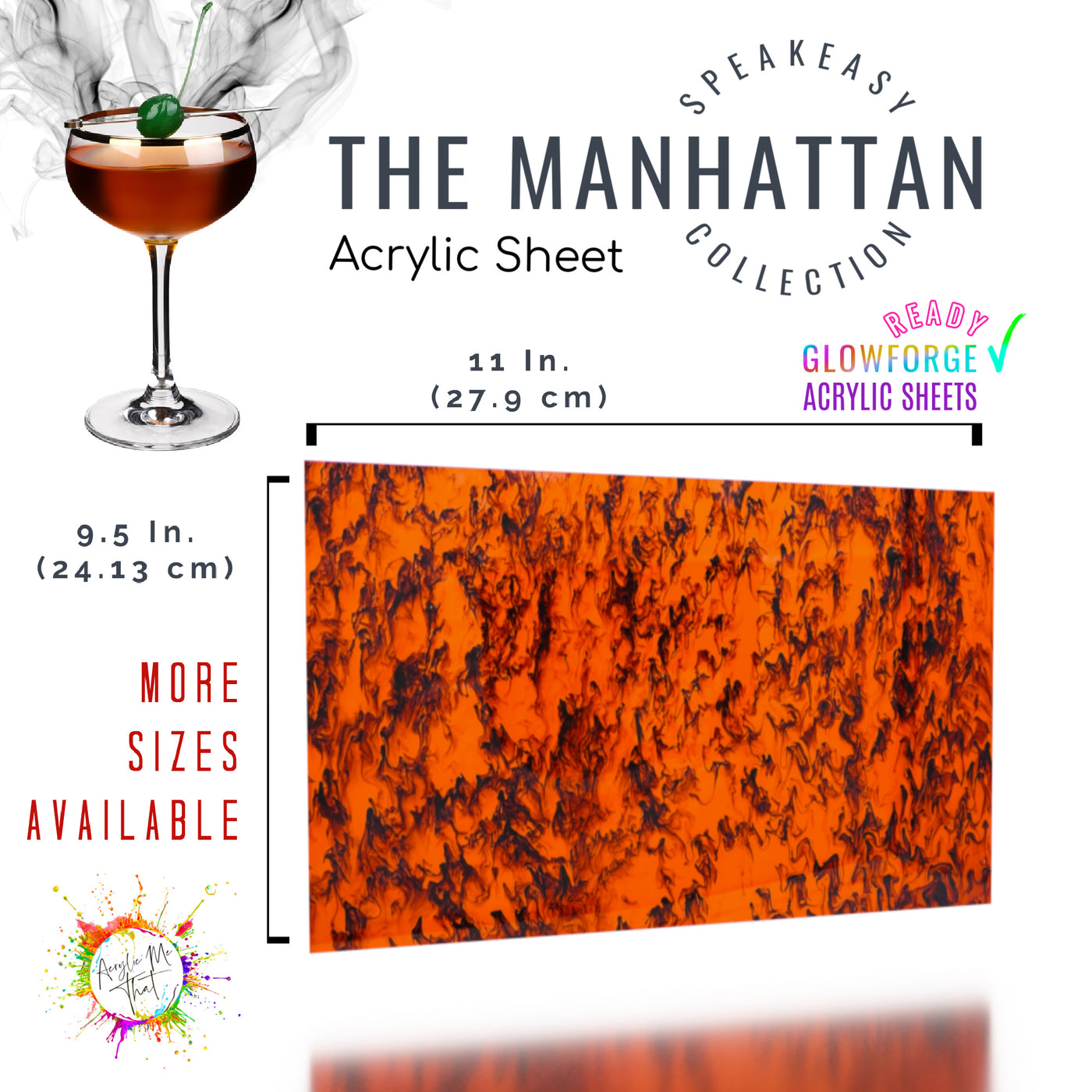 The Manhattan Smoky Translucent Mahogany Brown and Black Marble Swirl Color Acrylic Sheet