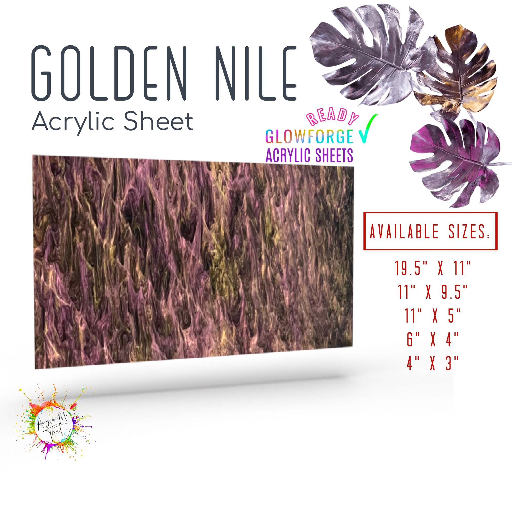 Golden Nile Shimmer Marble Pattern Acrylic Sheet