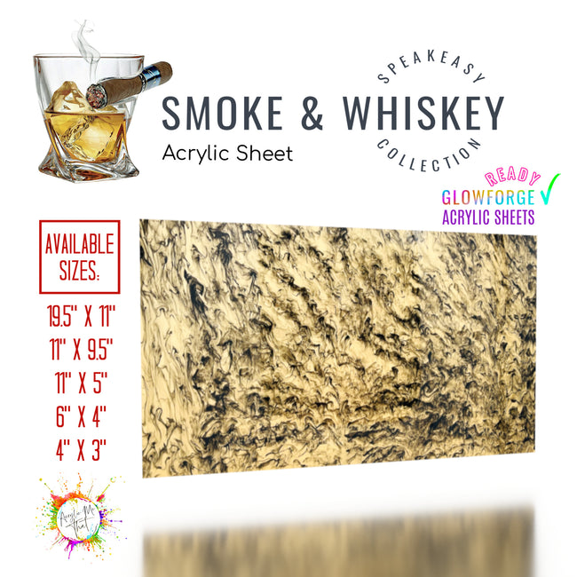 Smoke & Whiskey Translucent Smoky Marble Pattern Acrylic Sheet