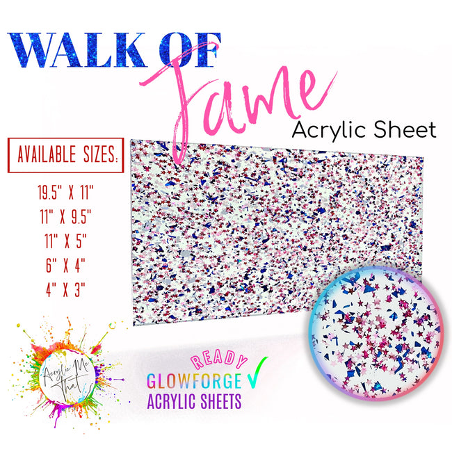 Walk of Fame Holographic Glitter Cast Acrylic Sheet