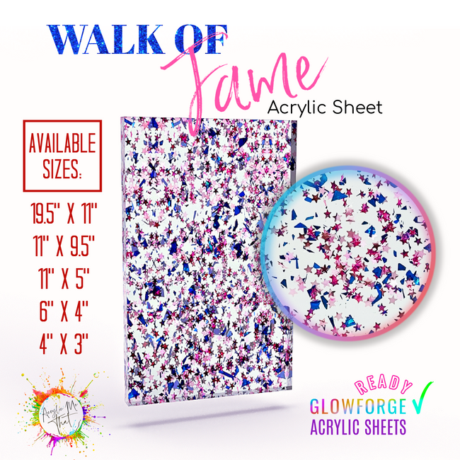 Walk of Fame Holographic Glitter Cast Acrylic Sheet