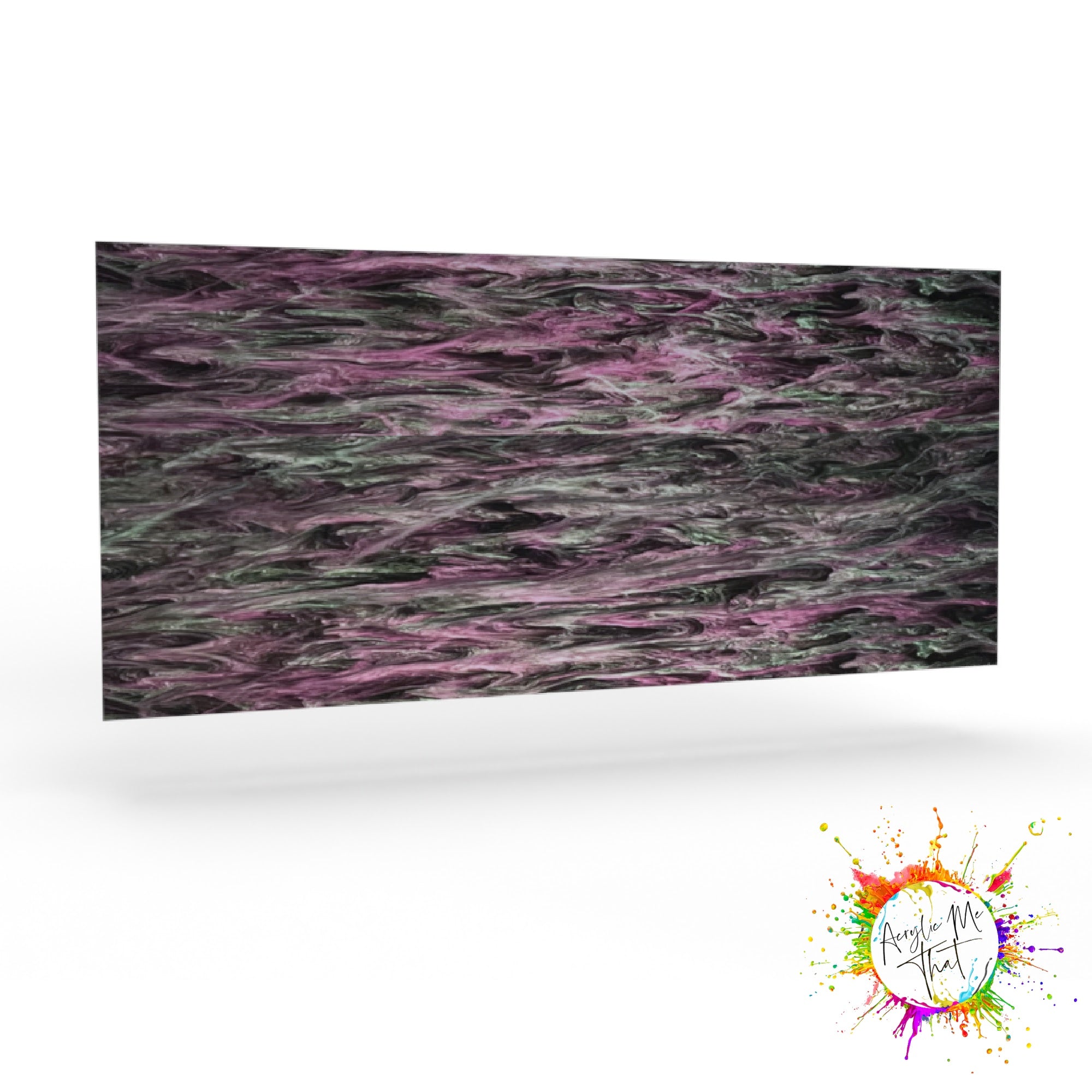 Laserable acrylic sheet with iridescent green and purple, perfect for crafts.