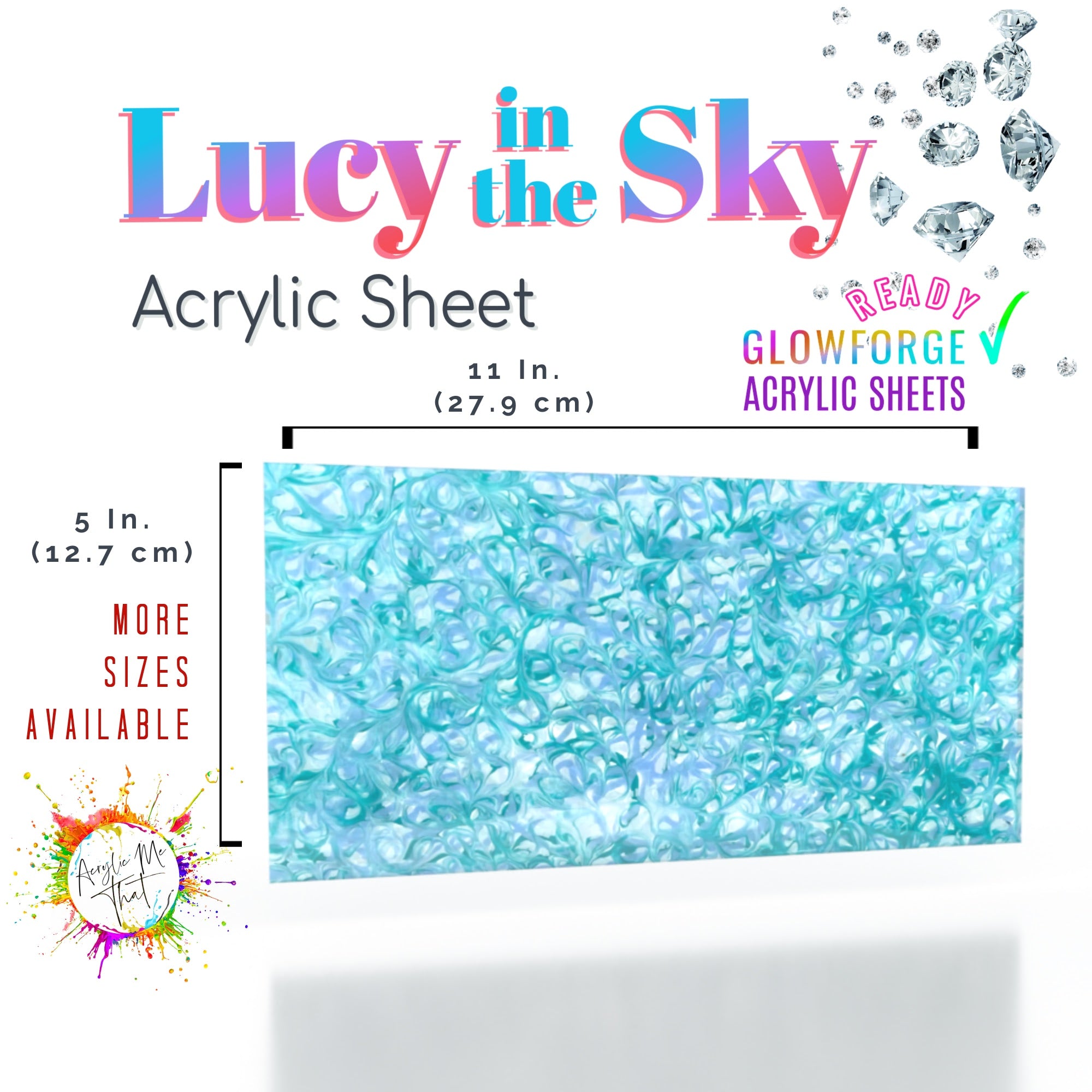 Blue Swirl Transparent Pattern Acrylic Sheet - 1/8