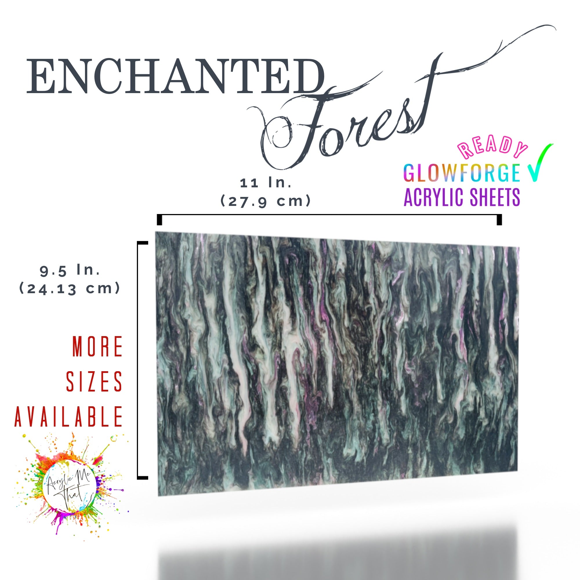 Custom colored plexiglass sheet for crafting, with a mesmerizing marble pattern.