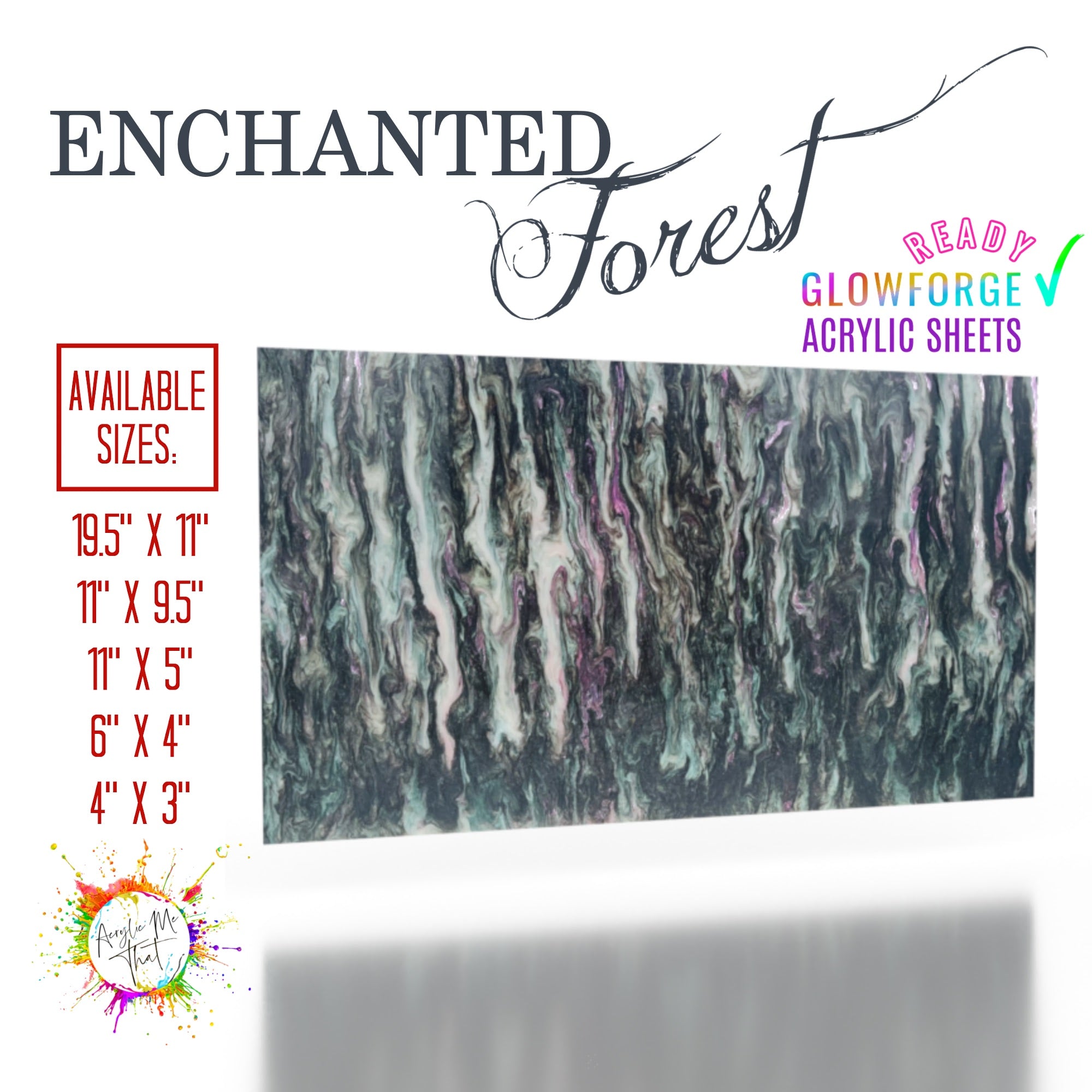 Decorative plexiglass sheets for crafting, featuring a vibrant marble pattern.