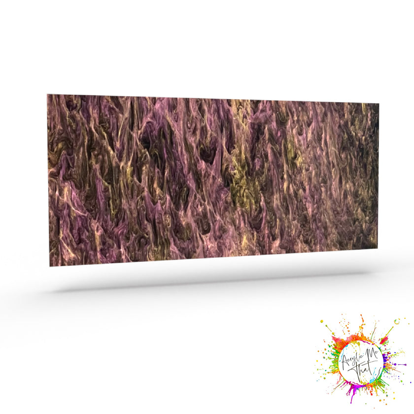 Colored plexi sheet with shimmering gold and bronze design, ideal for crafts.