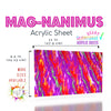 Marbled acrylic patterned sheet, ideal for laser cutting and custom designs.