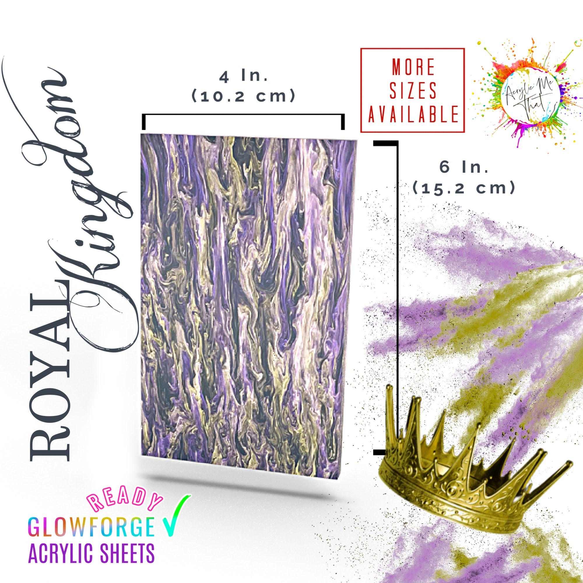 Bronze and purple plexiglass sheet with a glossy finish, ideal for creative projects.