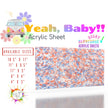 Patterned acrylic sheet in peach, purple, and lavender for decorative and creative uses.